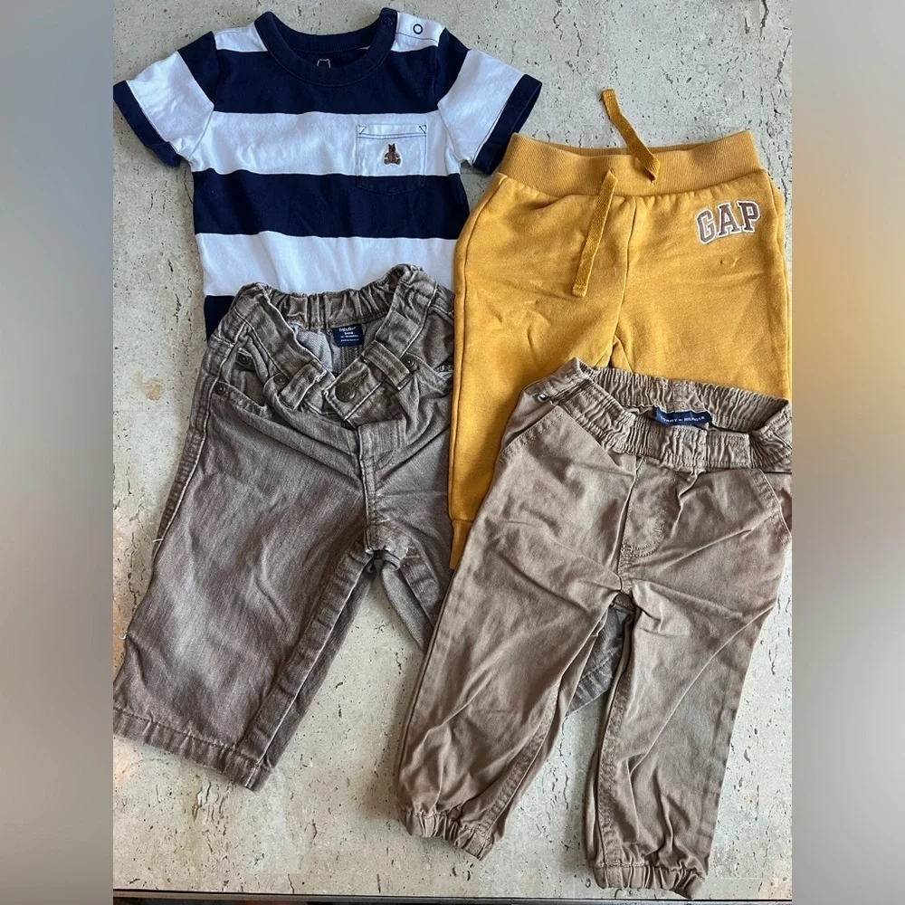 Baby Boy Baby Gap and Tommy Hilfiger 12-18 Month Pants and One Piece Bundle